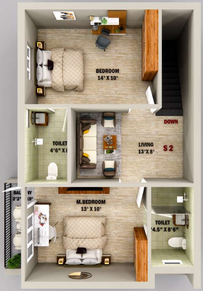 Duplex Villament First Floor - DSP Mayur